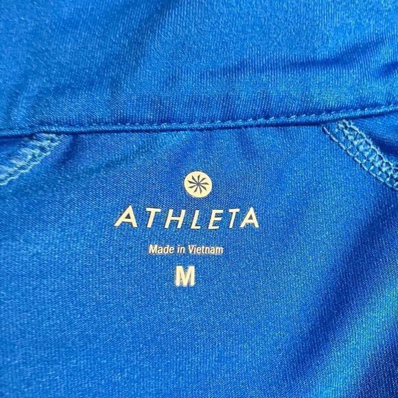 Athleta Half Zip Reflective Running Wild Pullover Top Cobalt Blue Size Medium - Picture 7 of 8